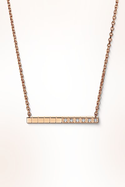Rose gold diamond necklace Ice Cube